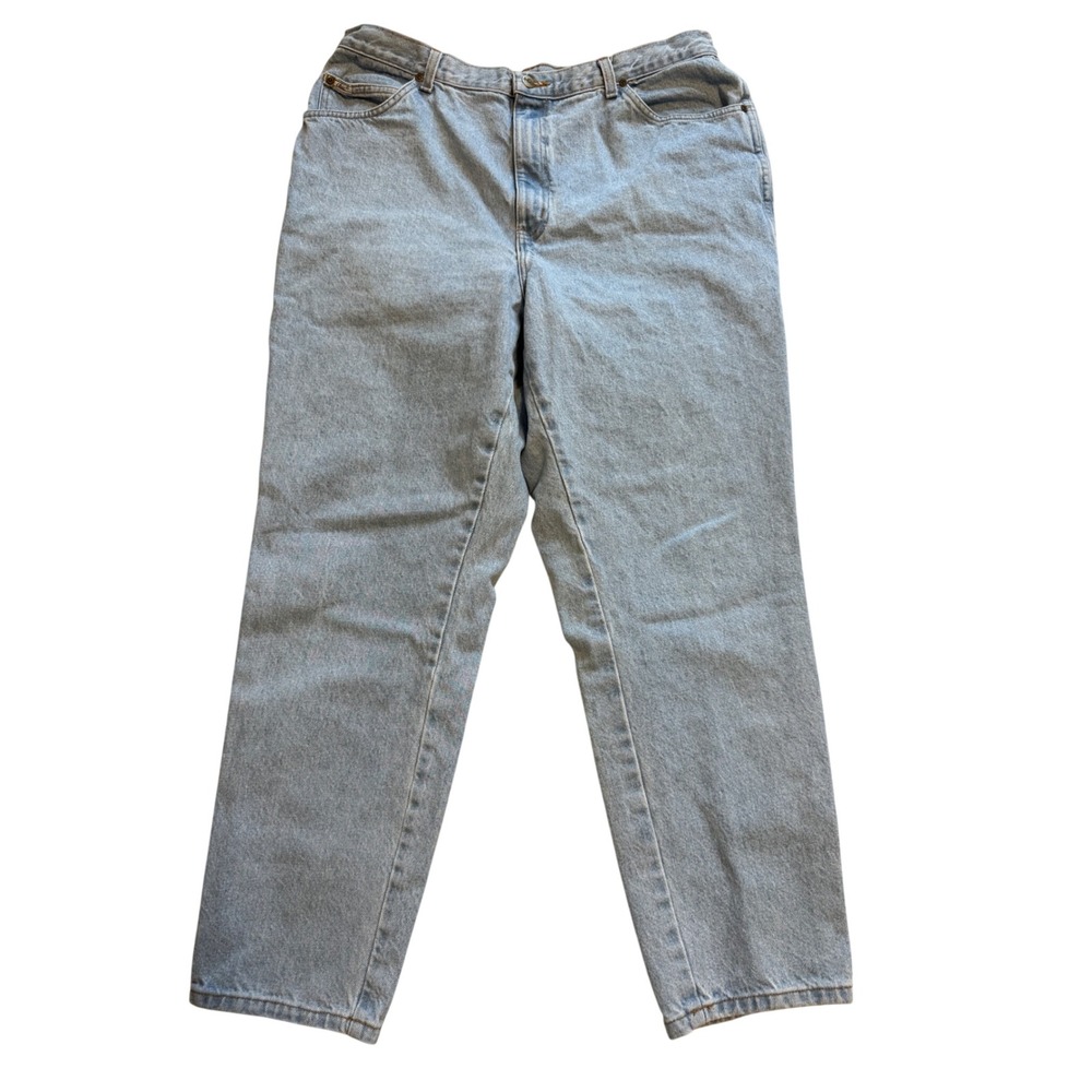Chic Jeans Women 22 Wide Light Wash Excellent Vintage 80s High Rise Straight Leg